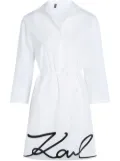 Karl Lagerfeld DNA Signature semi-sheer beach dress - White