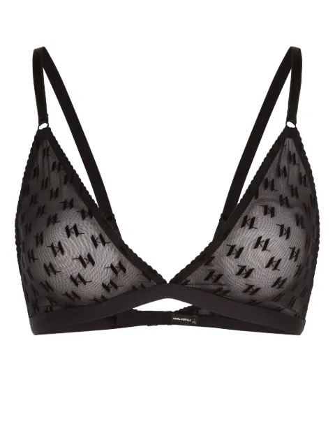 Karl Lagerfeld monogram mesh bra