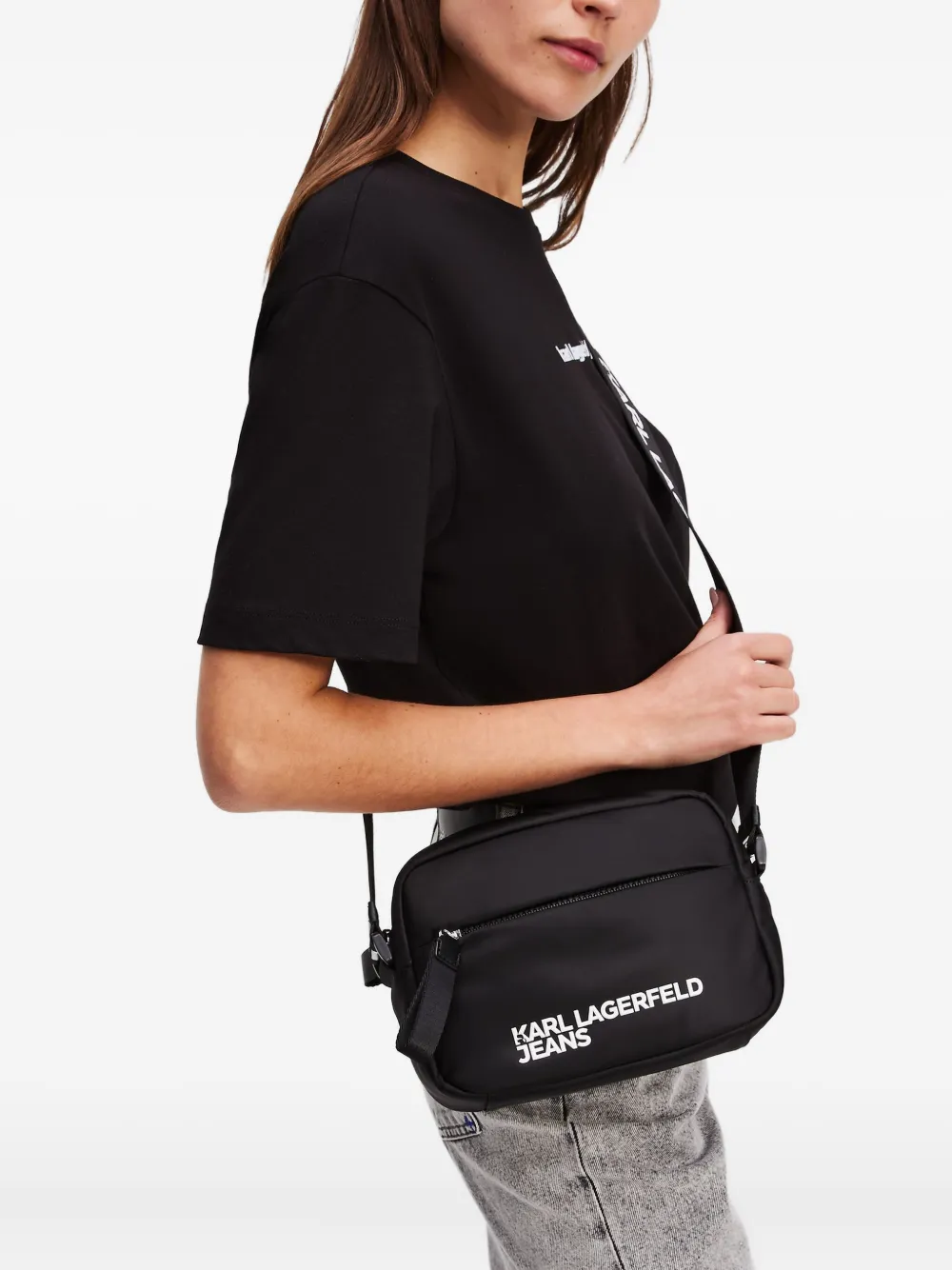 Karl Lagerfeld Jeans Crossbodytas met logoprint Zwart