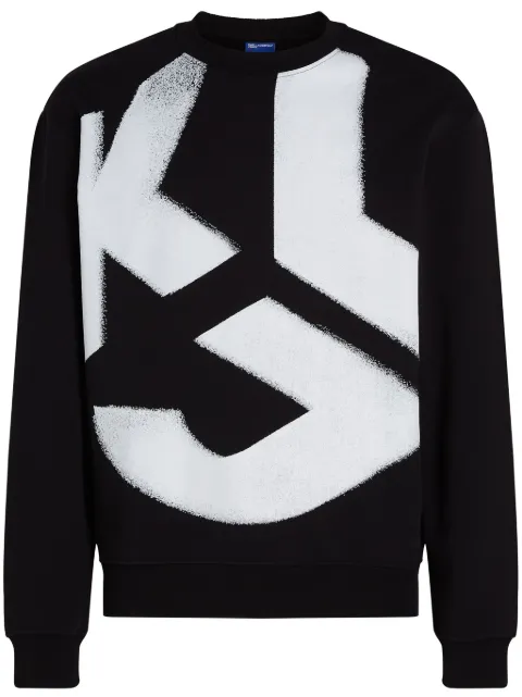Karl Lagerfeld Jeans monogram-print bleached-effect sweatshirt