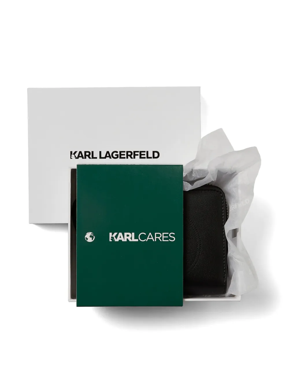 Karl Lagerfeld K Circle leren portemonnee Zwart