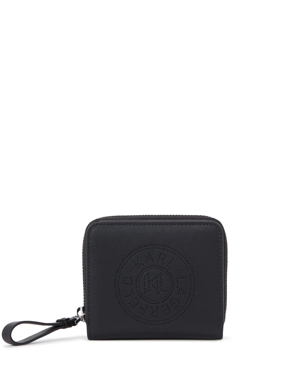 Karl Lagerfeld K/circle Leather Bi-fold Wallet In 999