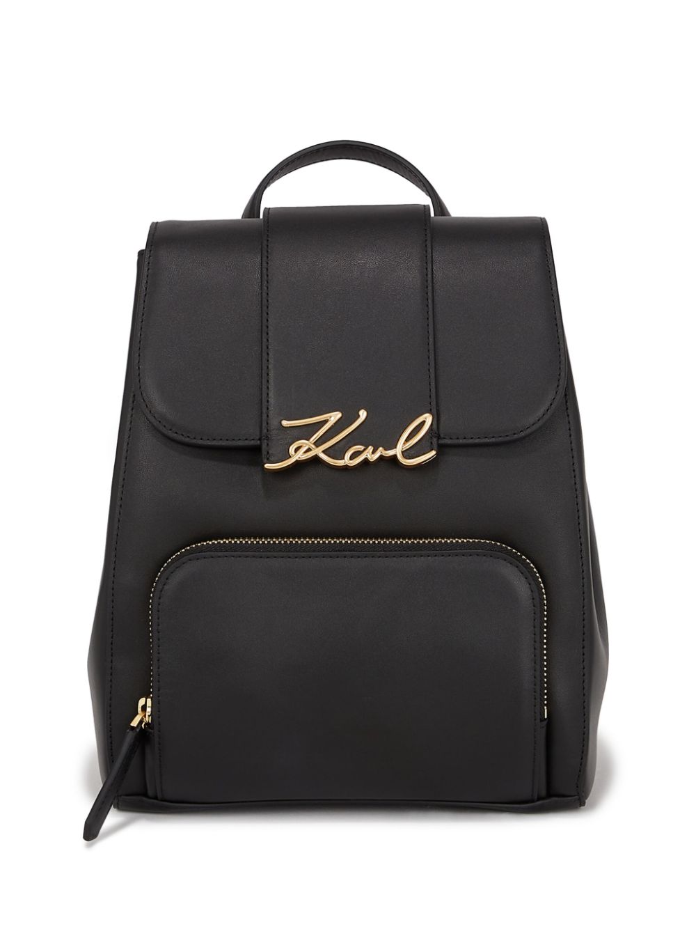 logo-plaque leather backpack