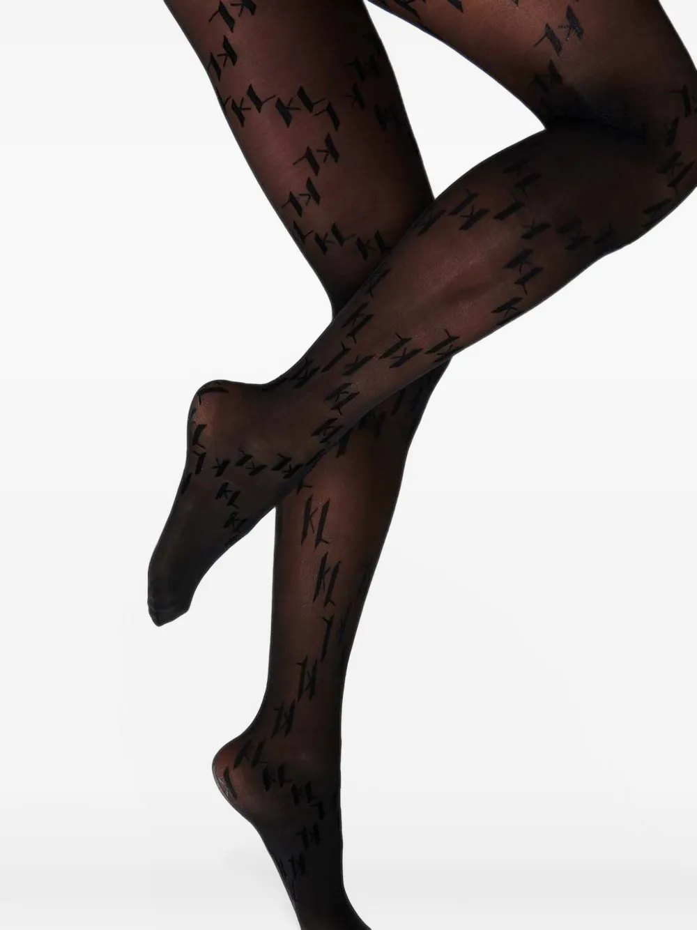 Karl Lagerfeld logo-patterned tights - Schwarz
