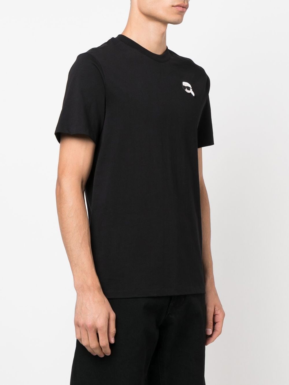 Shop Karl Lagerfeld Ikon Organic-cotton T-shirt In 999