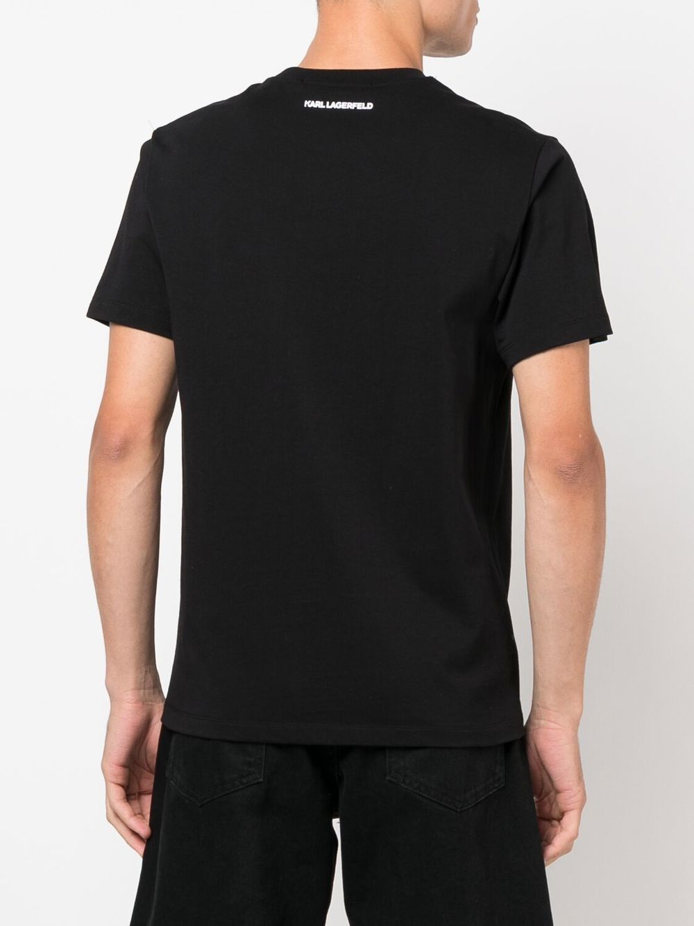 Shop Karl Lagerfeld Ikon Organic-cotton T-shirt In 999