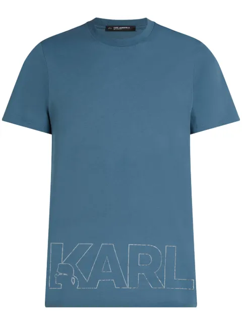 Karl Lagerfeld playera con logo estampado metalizado