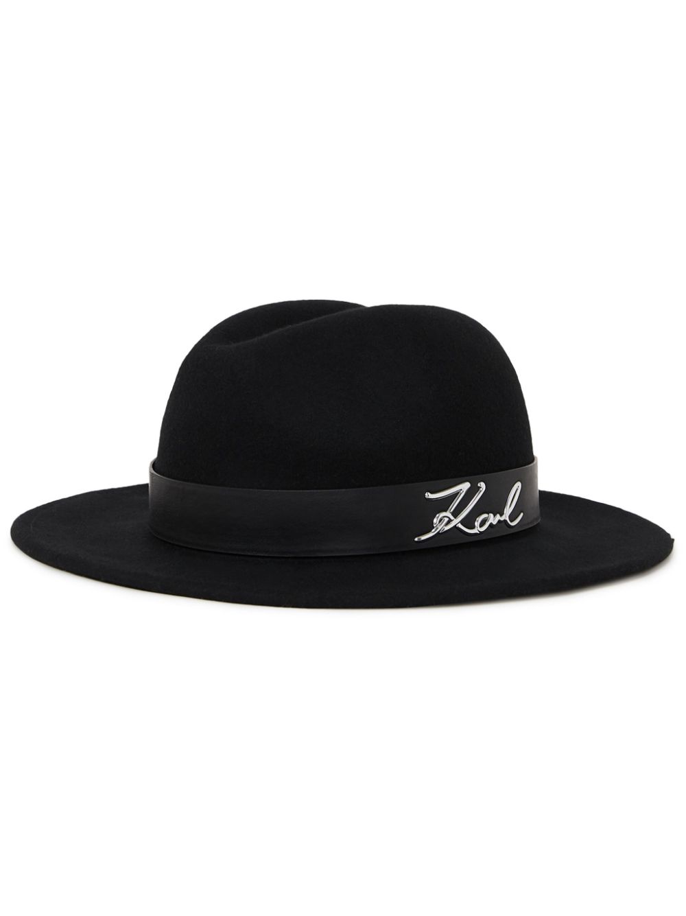 Karl Lagerfeld K Signature fedora hoed Zwart