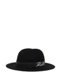 Karl Lagerfeld Signature fedora hat - Black