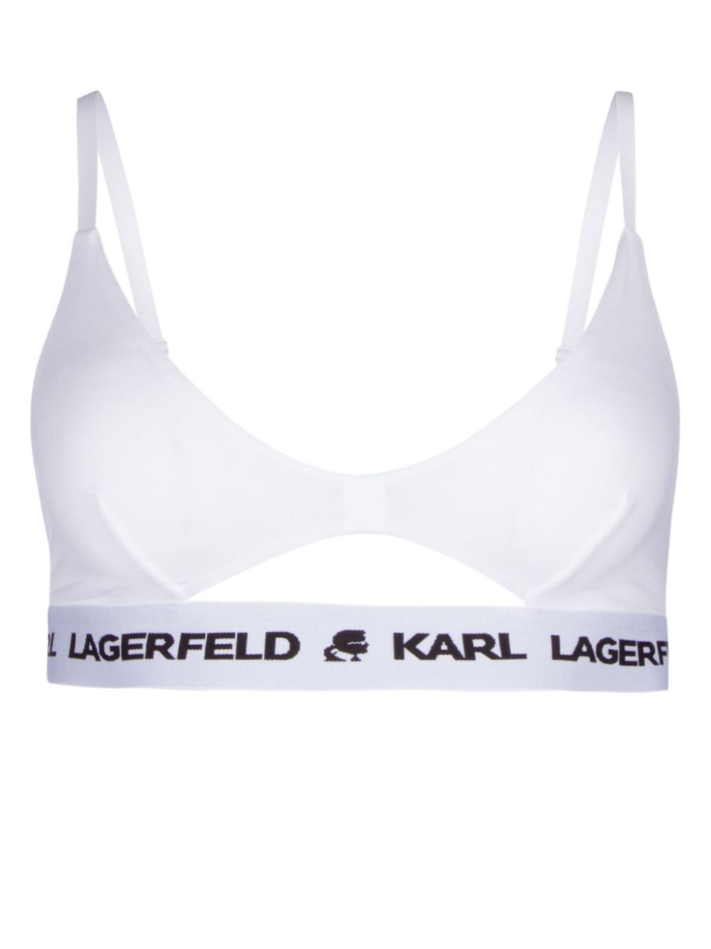 logo-underband peephole bra