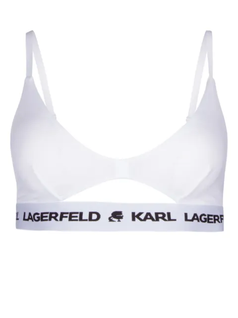 Karl Lagerfeld logo-underband peephole bra