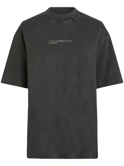 Karl Lagerfeld Jeans playera con glitter y logo
