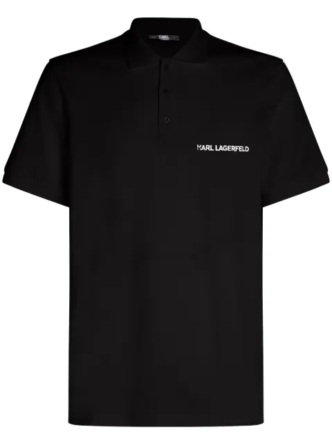 Karl Lagerfeld logo-print organic-cotton polo shirt