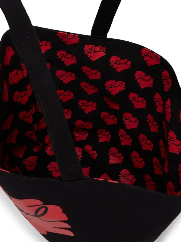 Karl Lagerfeld K/Heart Reversible Tote Bag | Black | FARFETCH JO