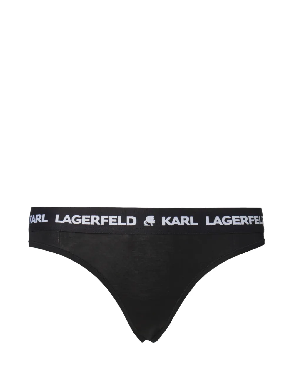Karl Lagerfeld Logo-waistband Thong In 999 Nero