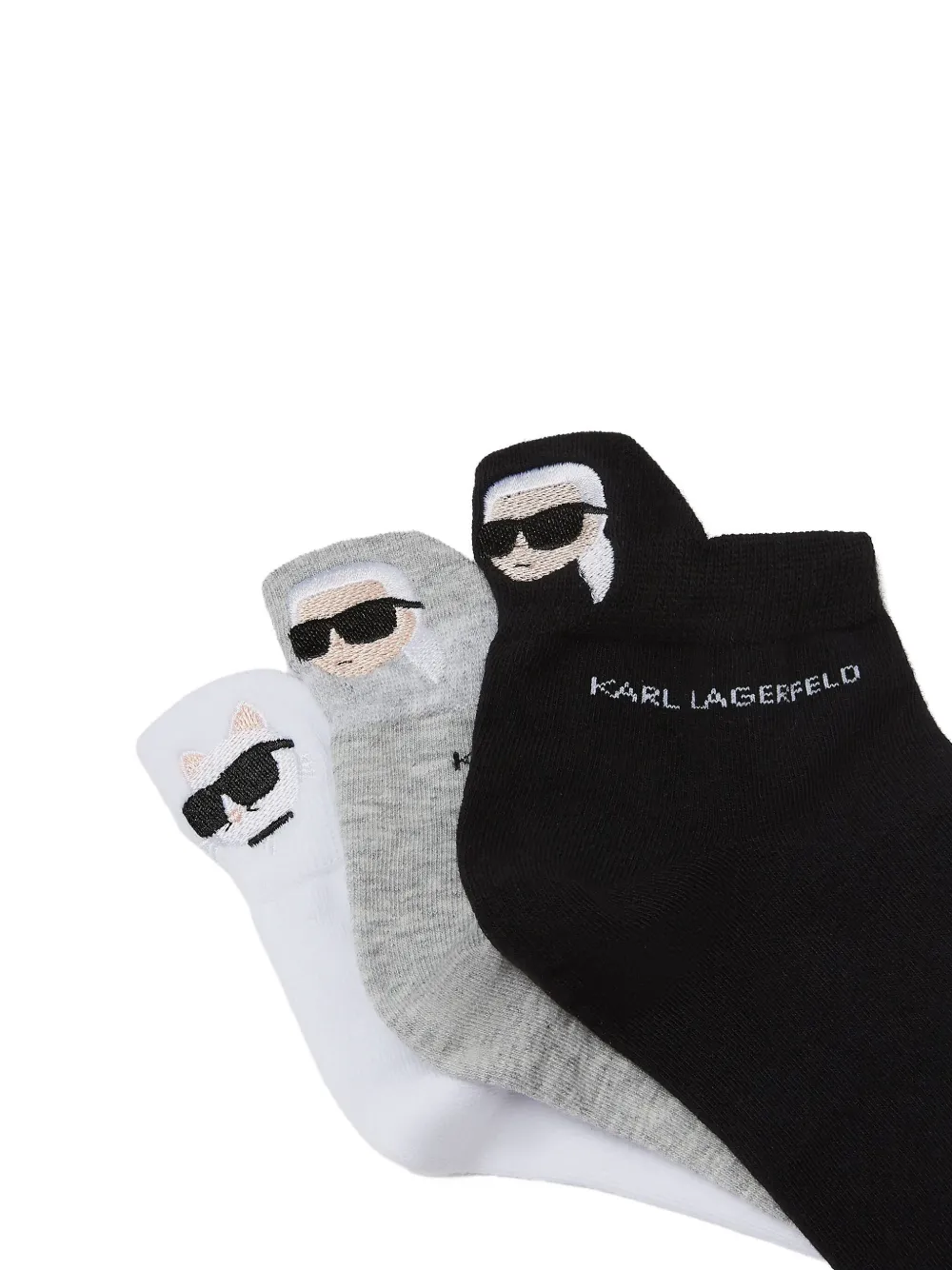 Karl Lagerfeld Drie paar Ikon sokken Wit