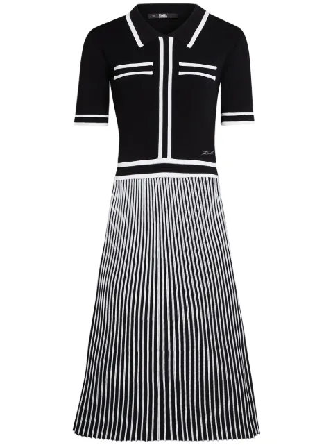 Karl Lagerfeld essential pleated knitted dress