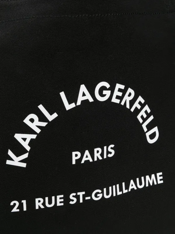 Karl Lagerfeld Rue St-Guillaume Canvas Tote Bag | Black
