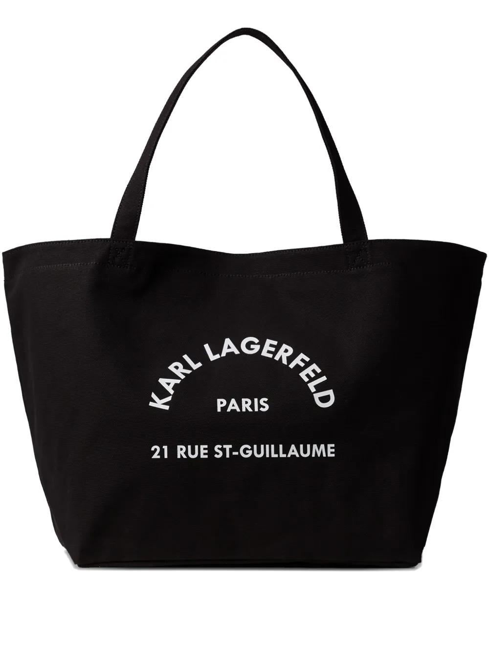 Karl Lagerfeld Rue St-Guillaume canvas tote bag | Black | Image 1