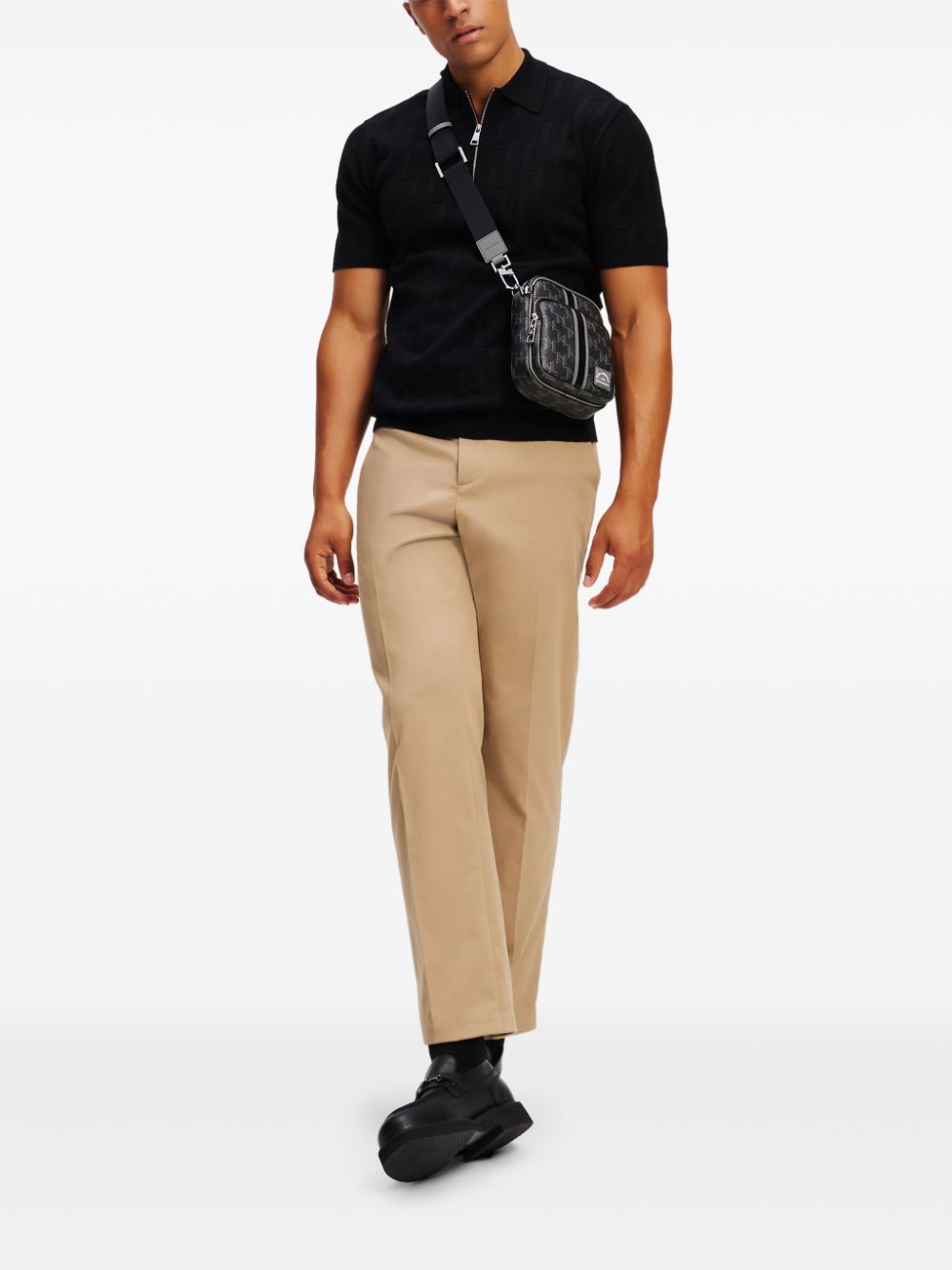 Karl Lagerfeld Poloshirt met monogram - Zwart