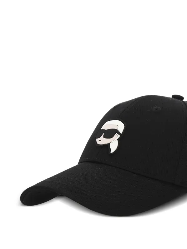 KARL LAGERFELD 黒 ストーン付きキャップ IKON ラインストーン キャップ | ブラック | レディース | KARL
