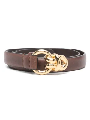 SANDRO ブラウン　レザー　ベルト T1 Two-tone leather belt brown For Women | Sandro Paris