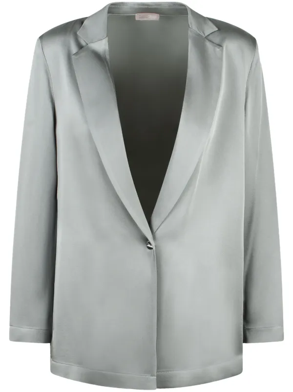 Herno Satin Blazer Silver FARFETCH IL
