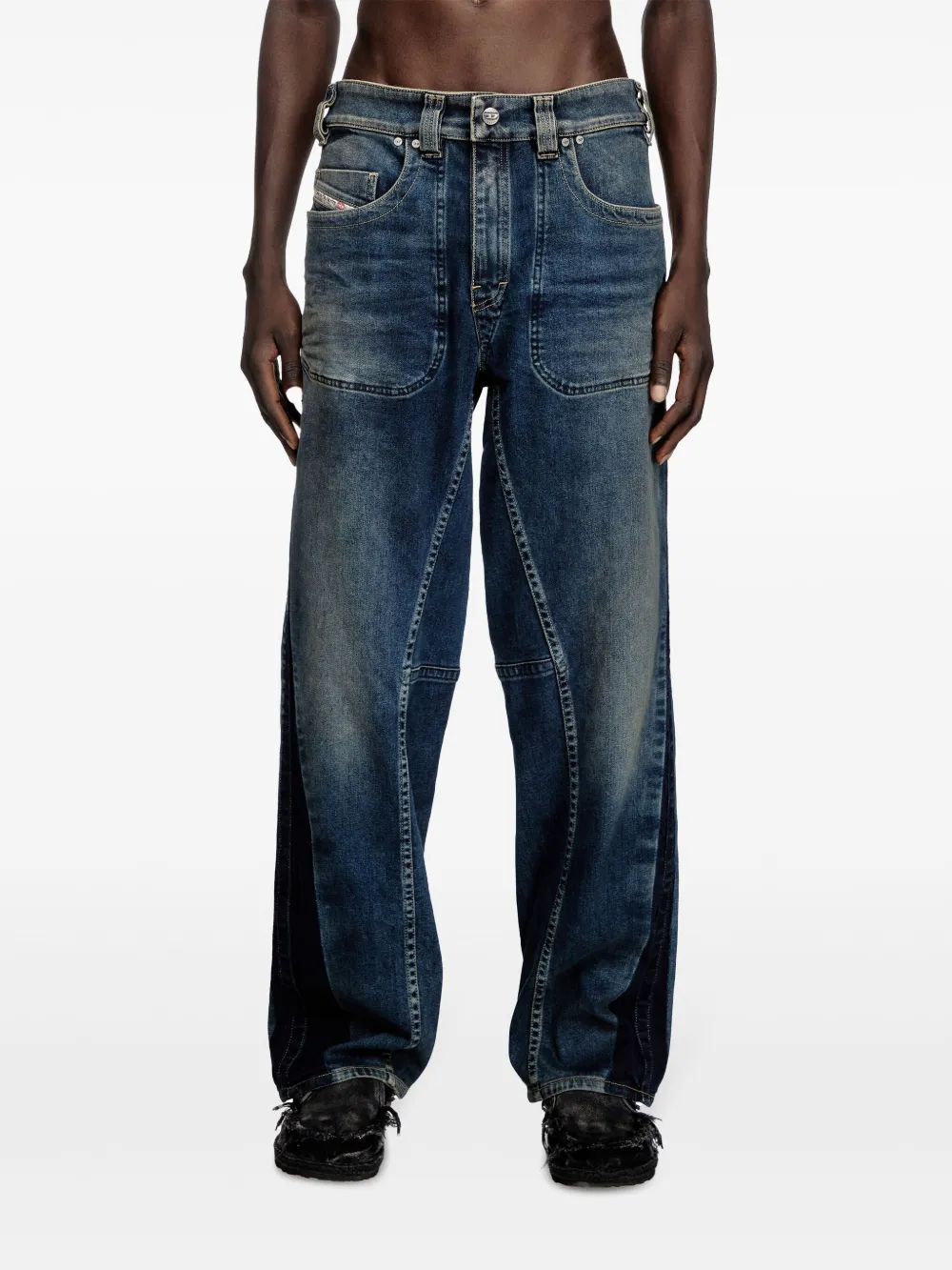 Diesel D-Macro-Re straight jeans Blauw
