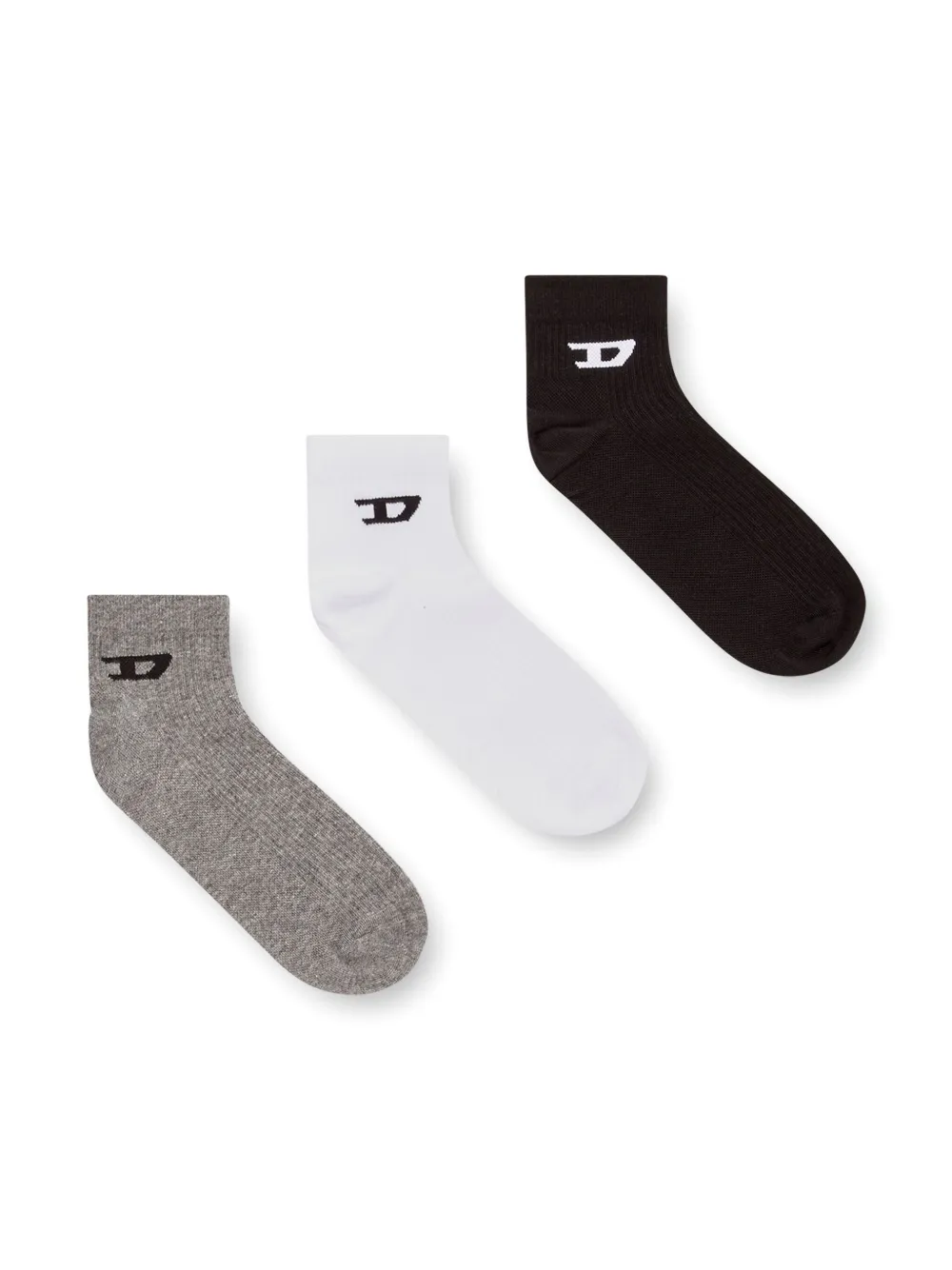 Diesel Logo Ankle Socks In Black