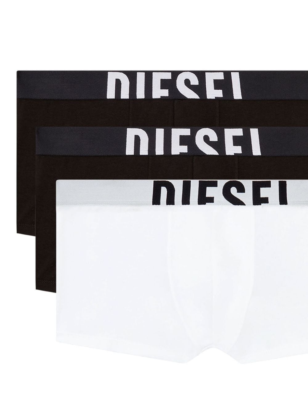 Diesel Drie boxershorts met logo - Wit