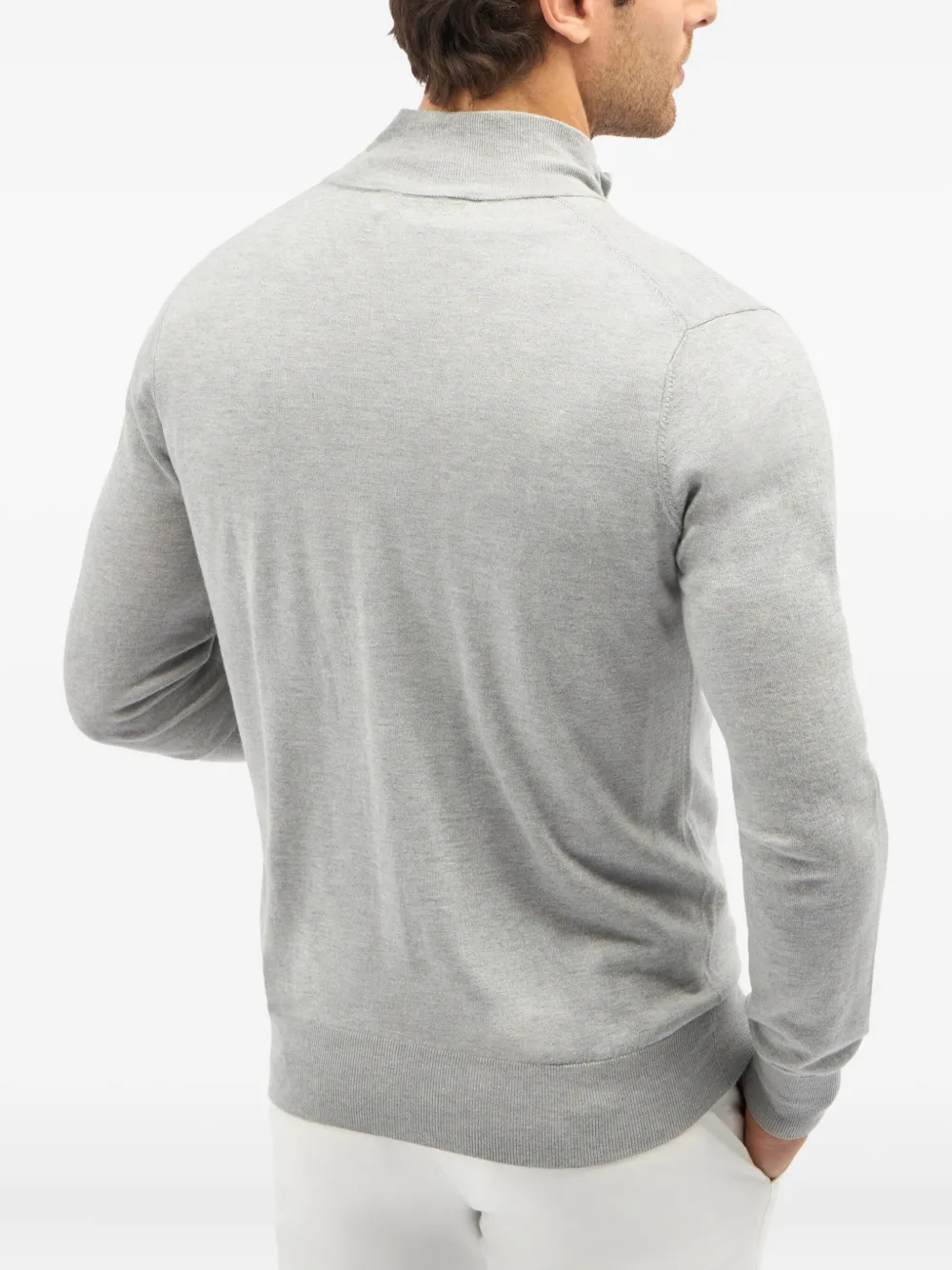 Brooks Brothers Trui met hoge hals en rits Grijs