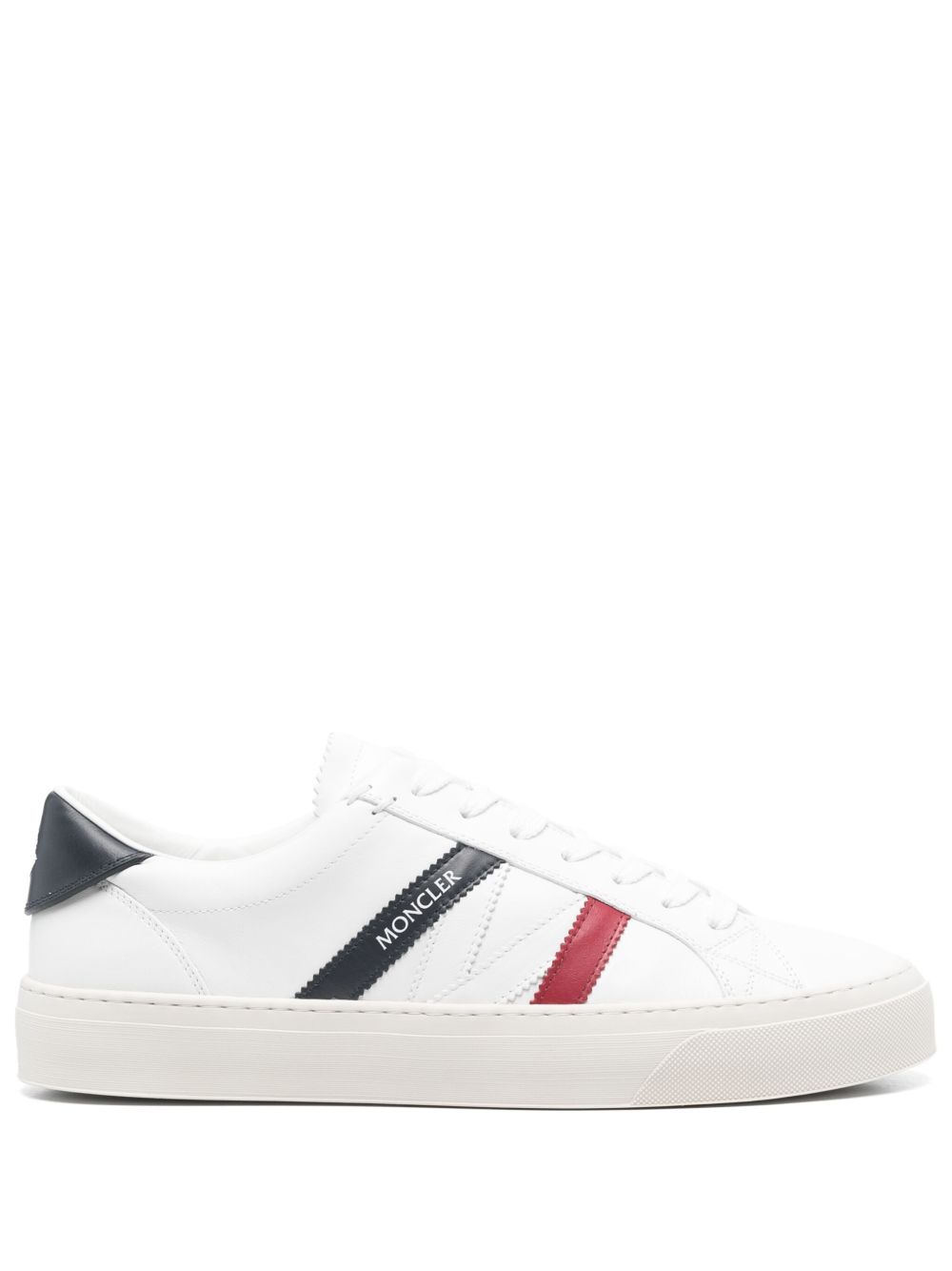 Moncler White leather Monaco 2 sneakers Wit