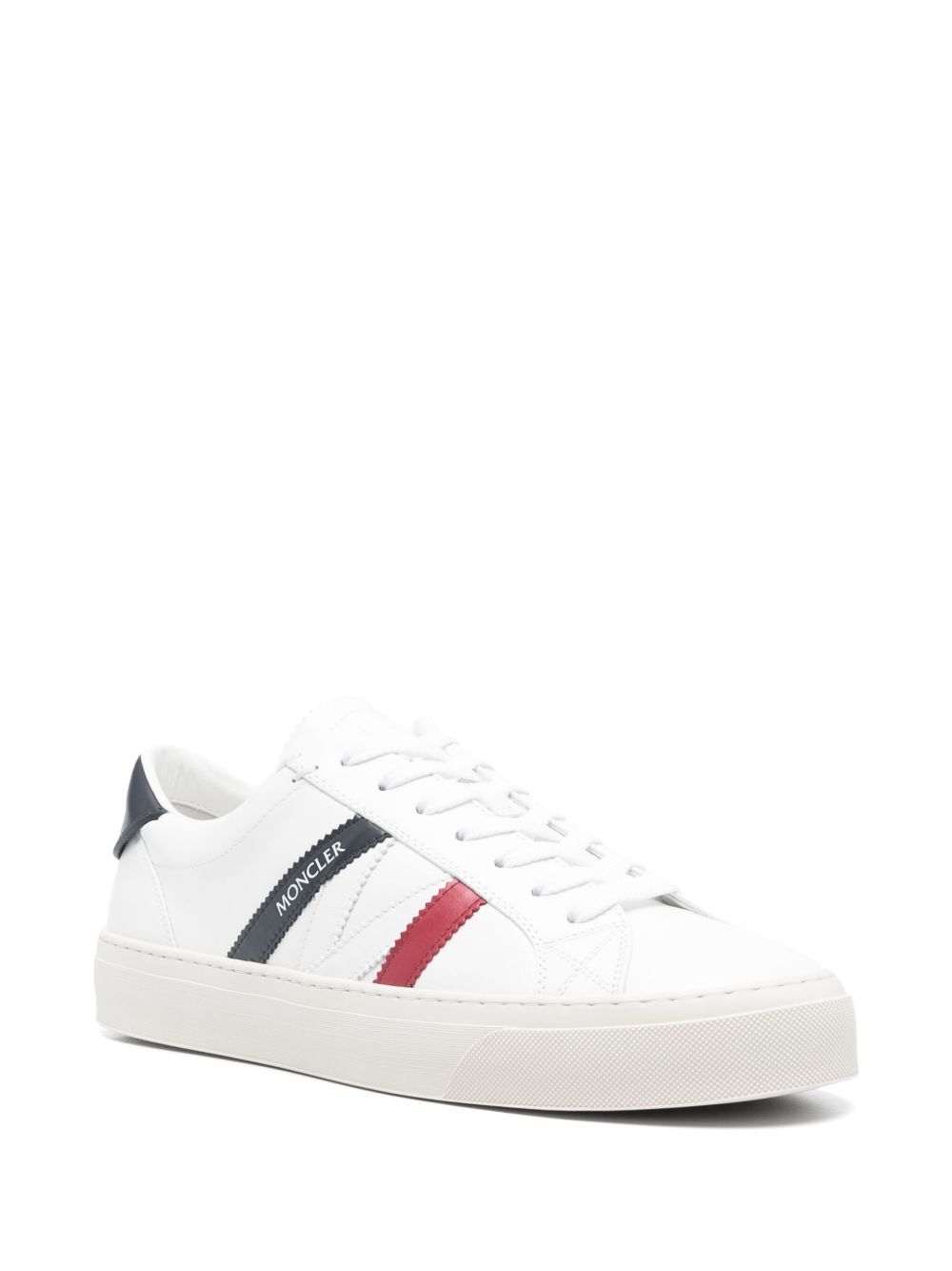 Moncler White leather Monaco 2 sneakers - Wit