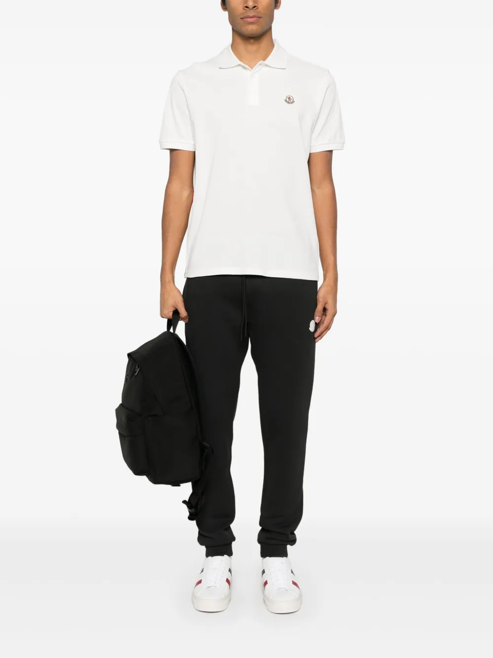 Moncler Poloshirt met logopatch - Wit