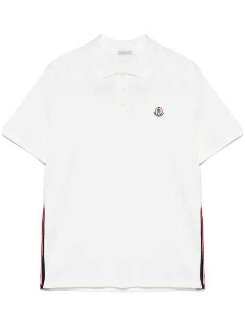 Moncler polo à patch logo - Blanc - Moncler - Modalova