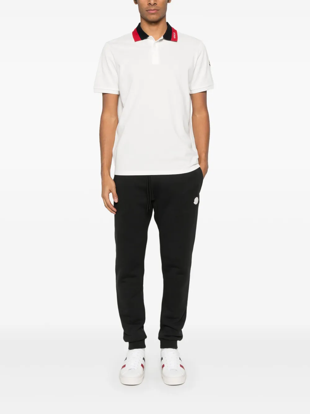 Moncler Poloshirt met geborduurd logo - Wit