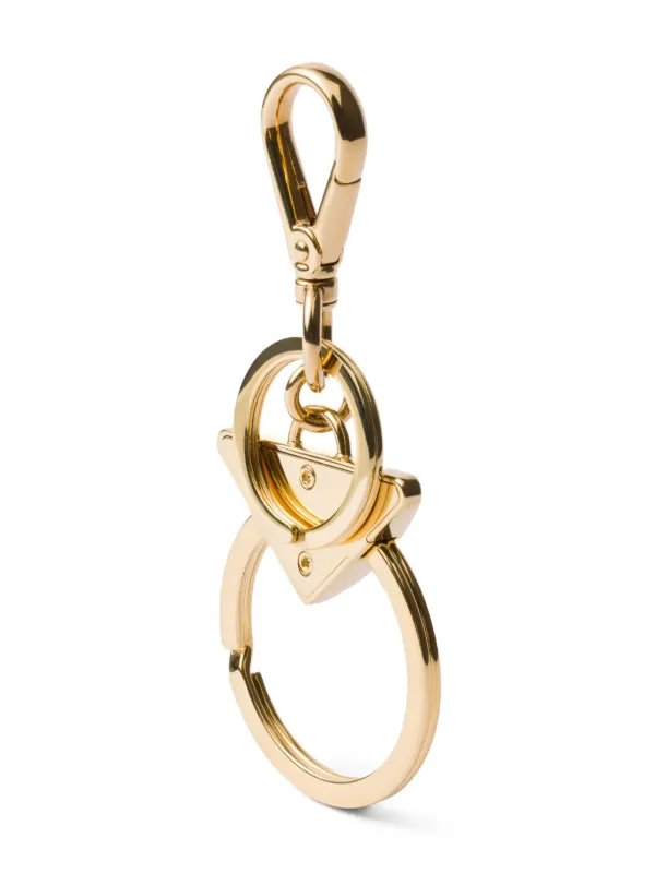 Prada ロゴチャーム キーホルダー | ゴールドトーン | FARFETCH JP