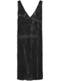 Prada patchwork leather midi dress - Black