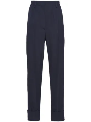 Prada pinstripe-pattern Tailored Trousers | Blue | FARFETCH