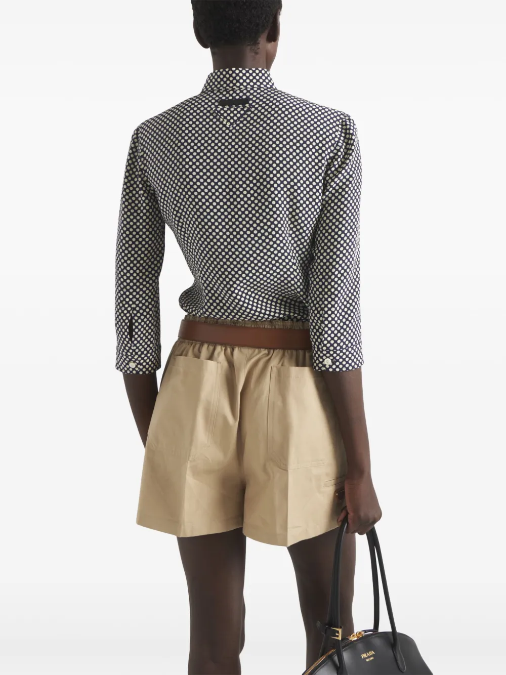 Prada Shorts met emaille Beige