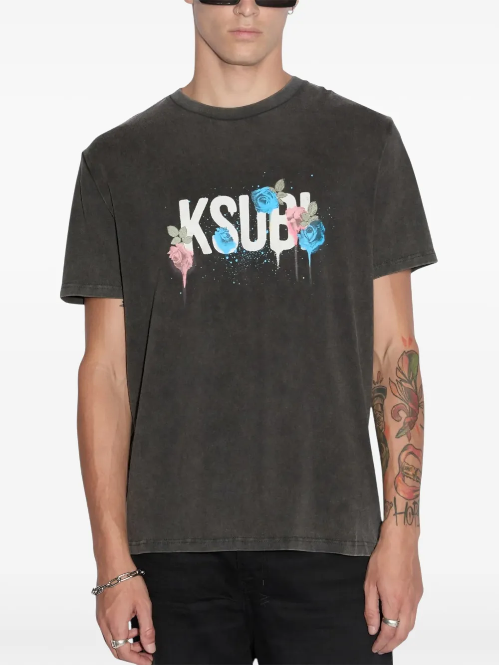 Ksubi Graff Rose Kash Ss T-shirt Grijs