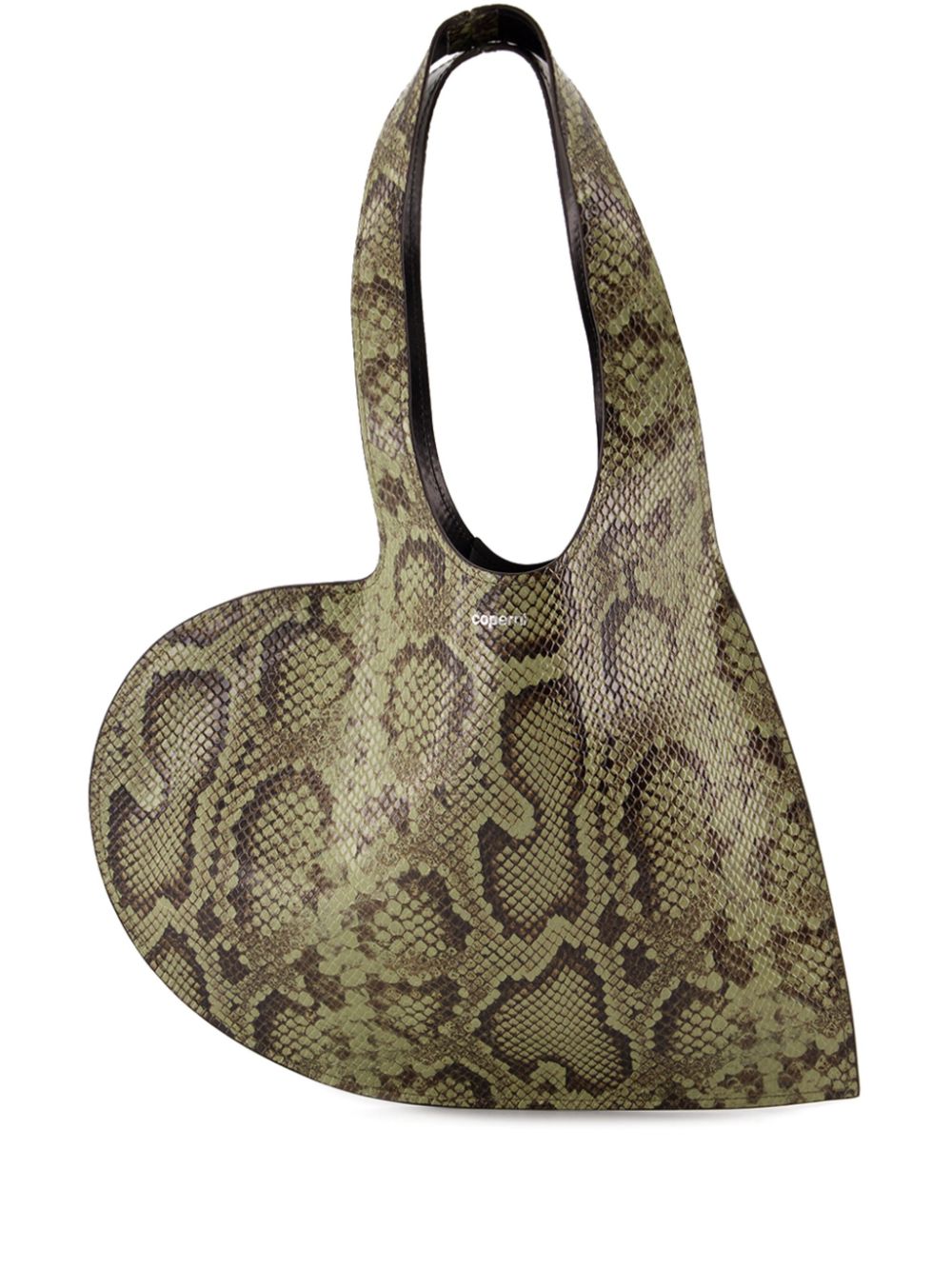 Coperni Heart sneakeskin-effect shoulder bag - Green