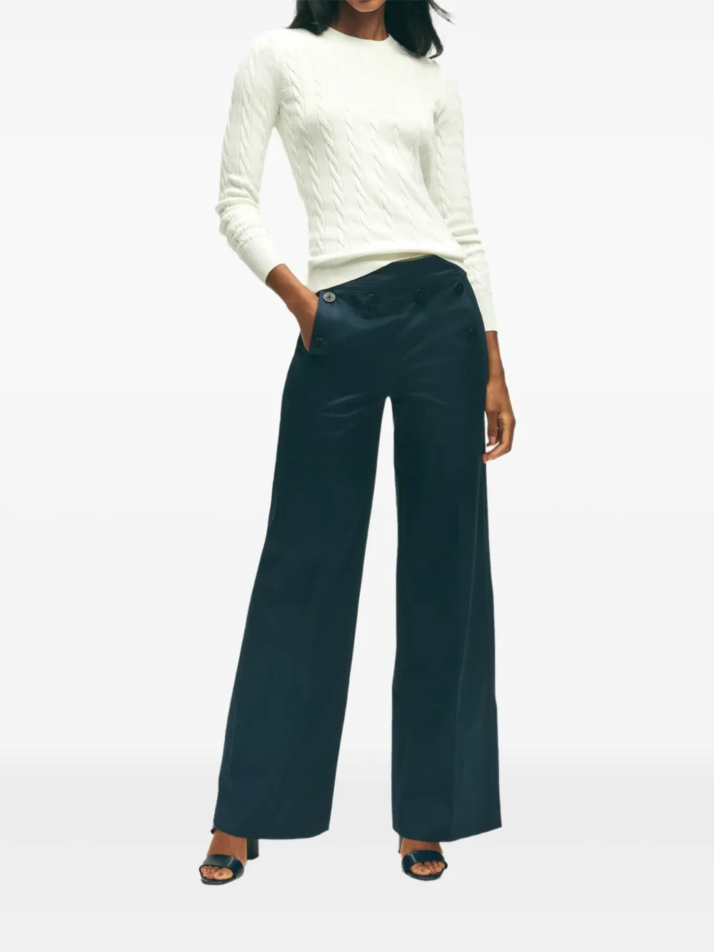 Brooks Brothers Broek met wijde pijpen Blauw