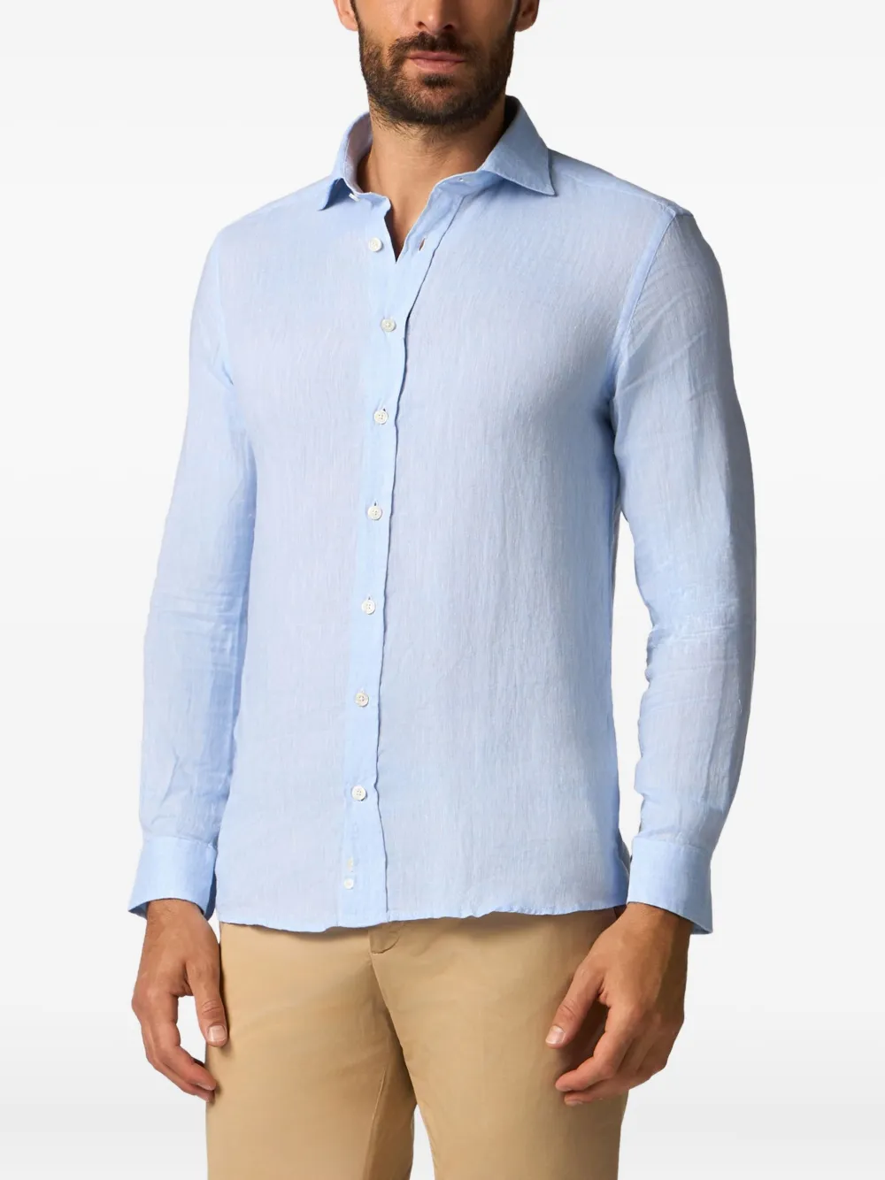 Brooks Brothers Linnen overhemd Blauw