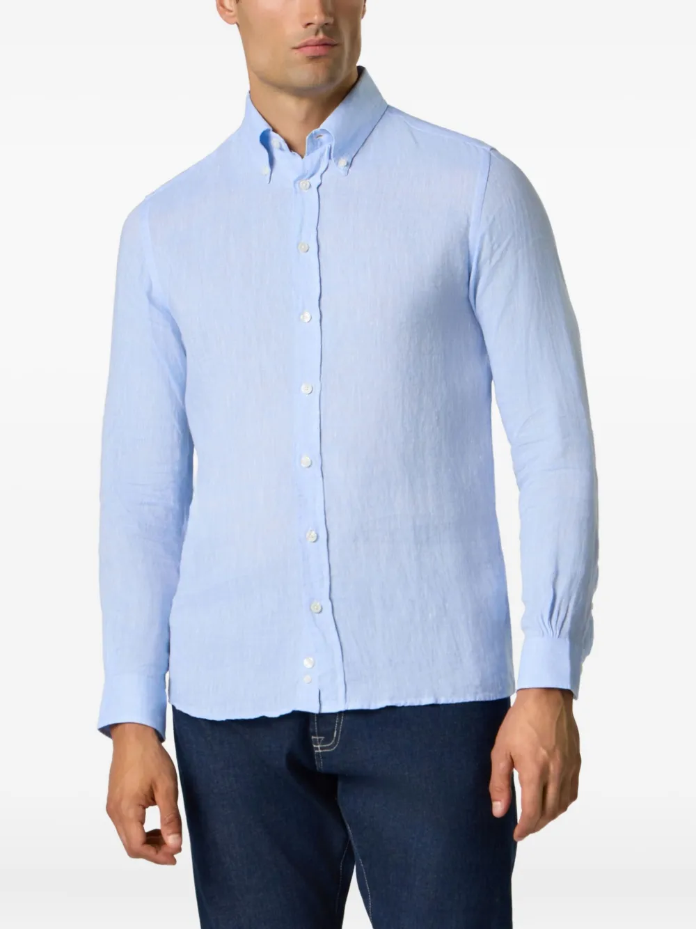 Brooks Brothers Linnen overhemd Blauw