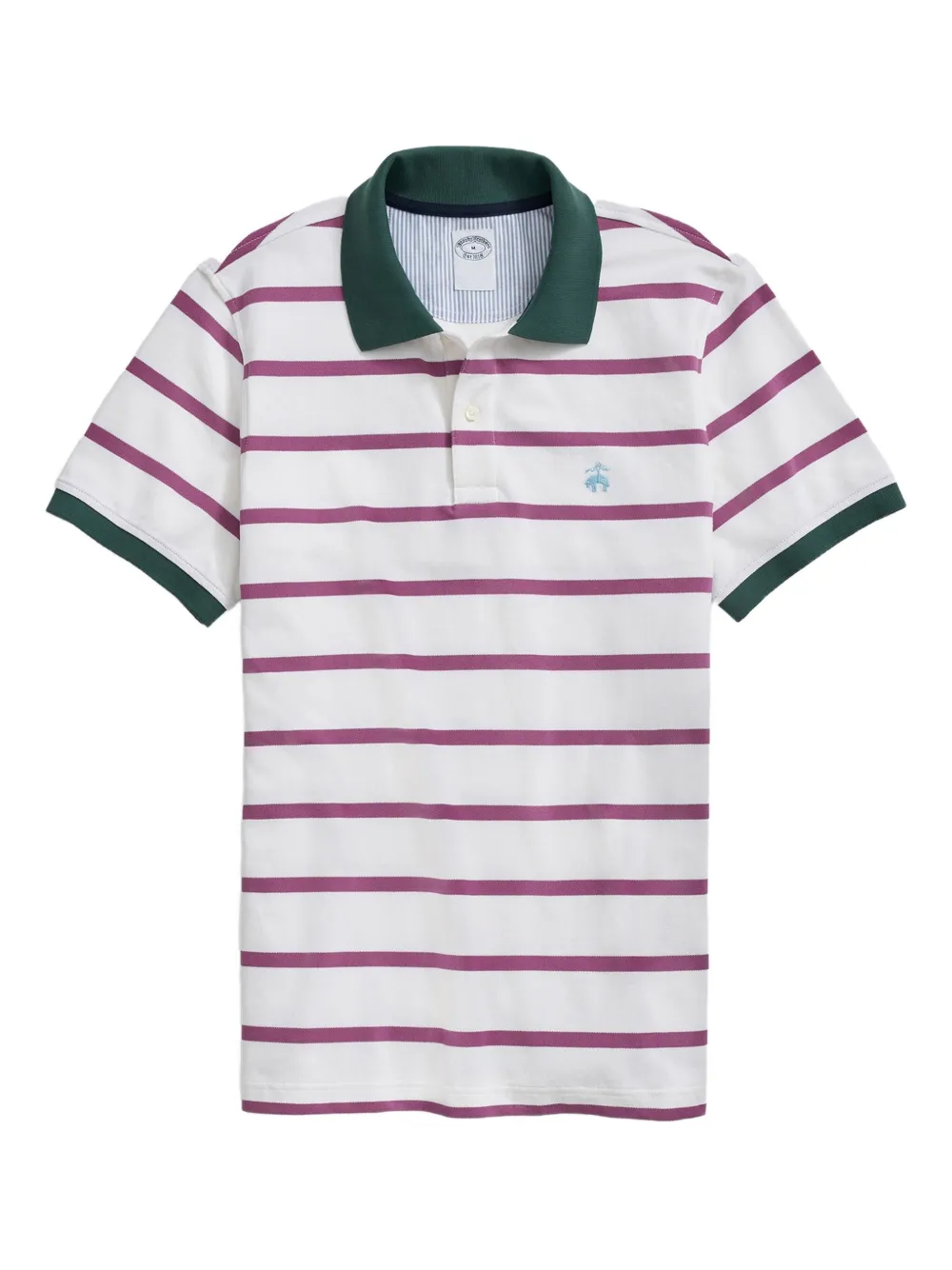 Brooks Brothers striped-pattern collar polo shirt - Weiß