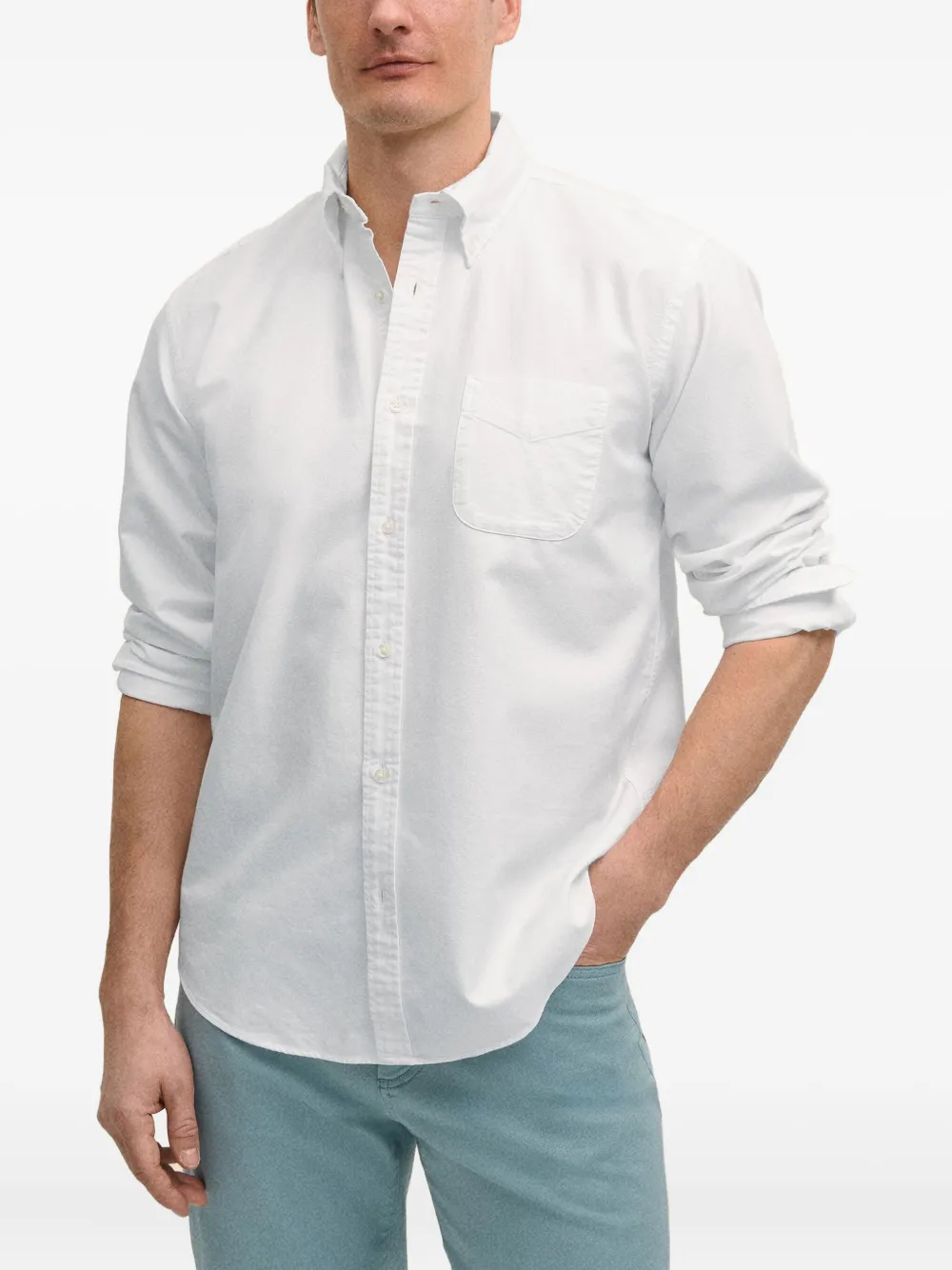 Brooks Brothers Overhemd met zak en knoop Wit