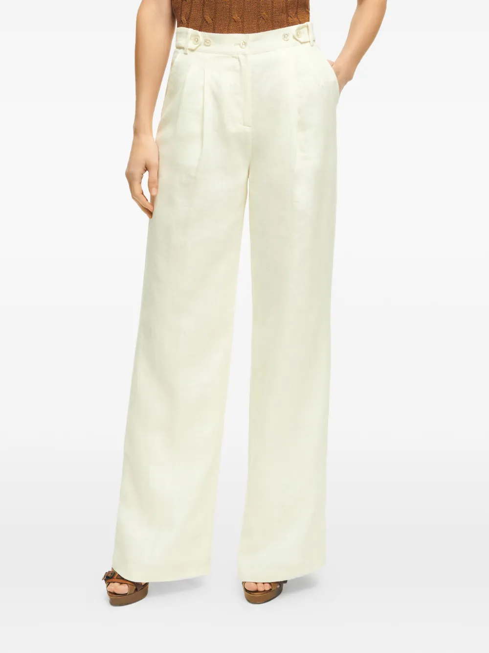 Brooks Brothers Pantaloni a palazzo con pieghe - Toni neutri