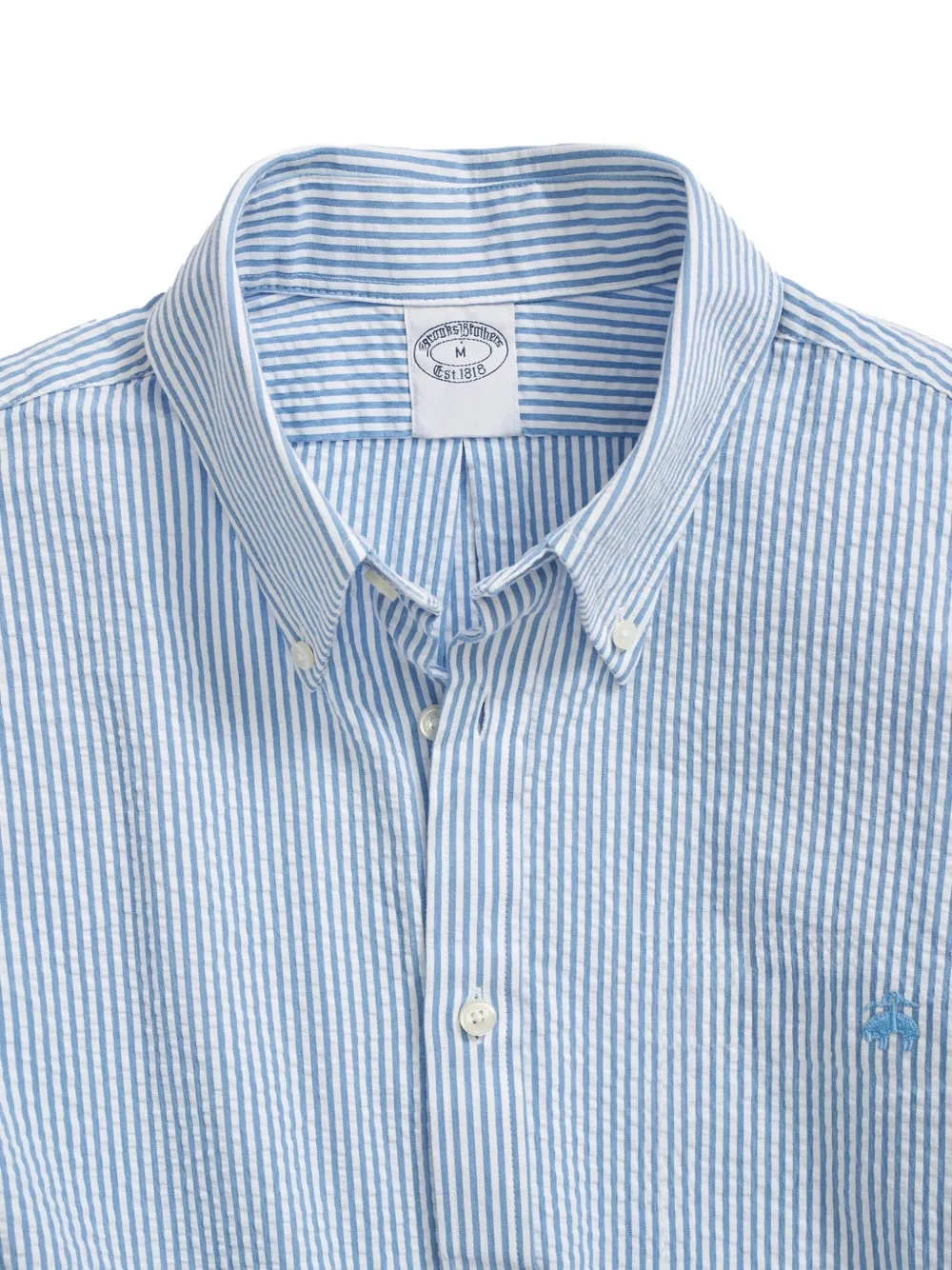 Brooks Brothers Gestreept katoenen overhemd - Blauw