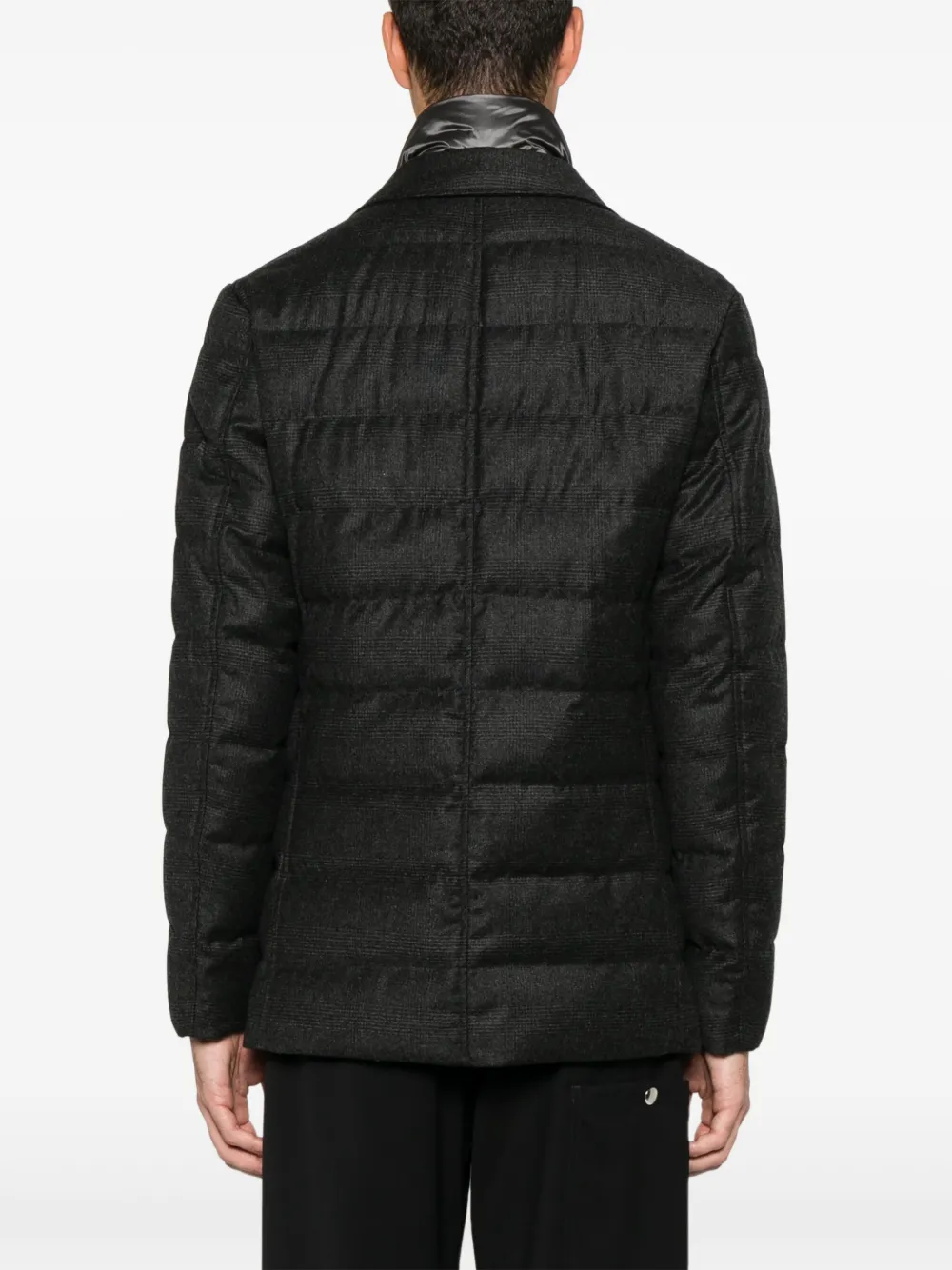 Herno Checked Puffer Jacket In Grey